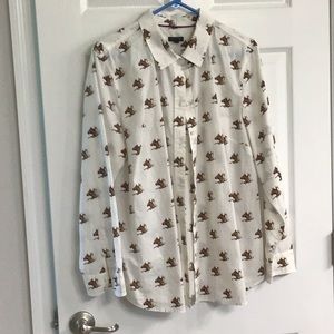 Talbots Button down Horse shirt XL